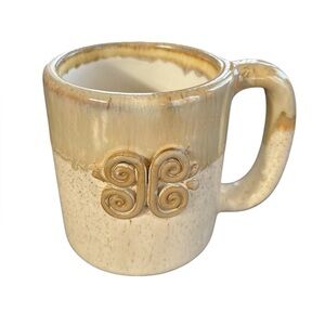 Coffee Mug Padilla Drip Glaze Beige Coffee Mug Ceramic - heavy cup.
